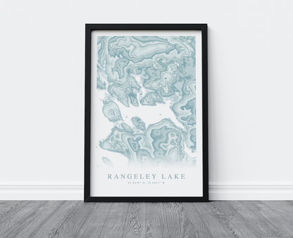 Rangeley Lake Map Print