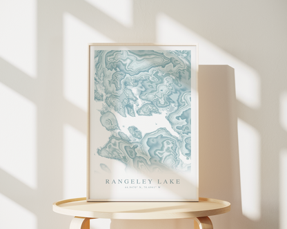Rangeley Lake Map Print
