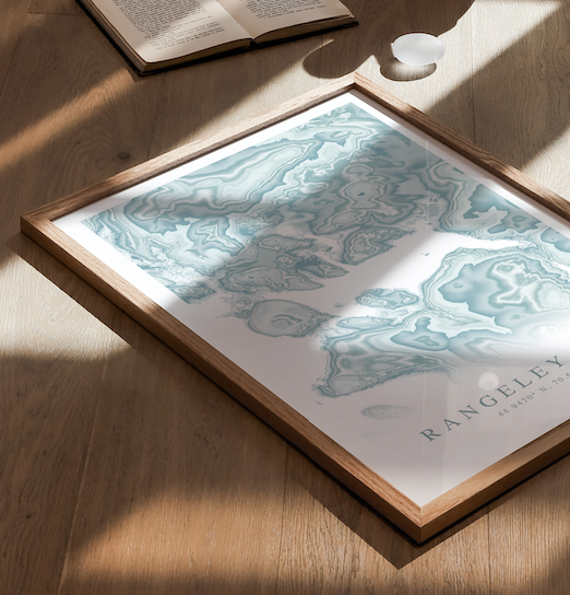 Rangeley Lake Map Print
