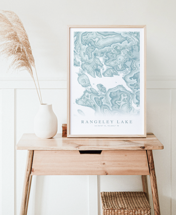 Rangeley Lake Map Print