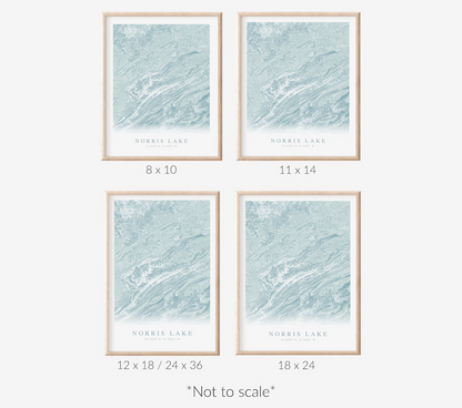 Norris Lake Map Print