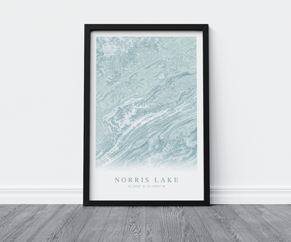 Norris Lake Map Print