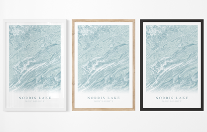 Norris Lake Map Print