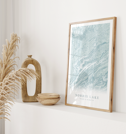 Norris Lake Map Print
