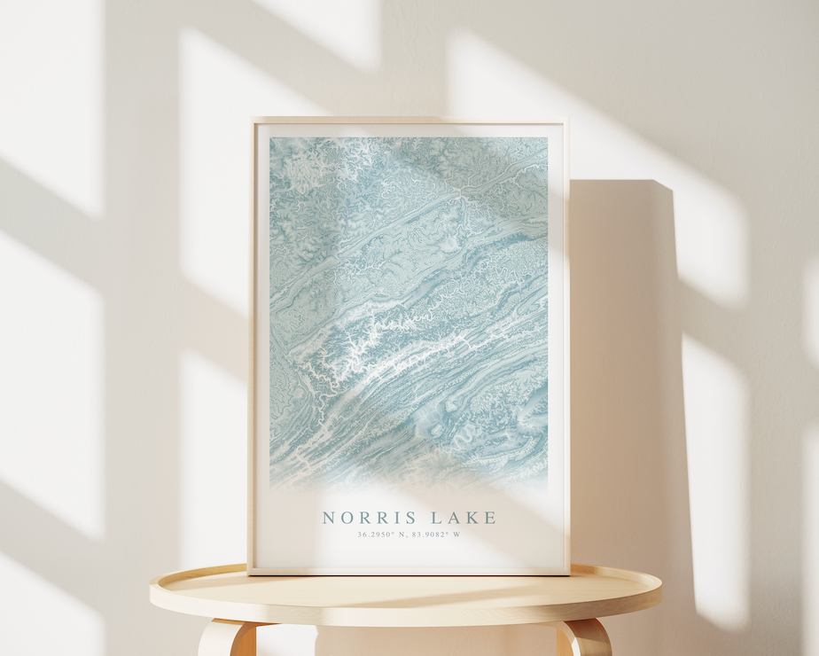 Norris Lake Map Print