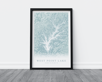 West Point Lake Map Print
