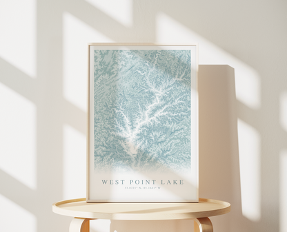 West Point Lake Map Print