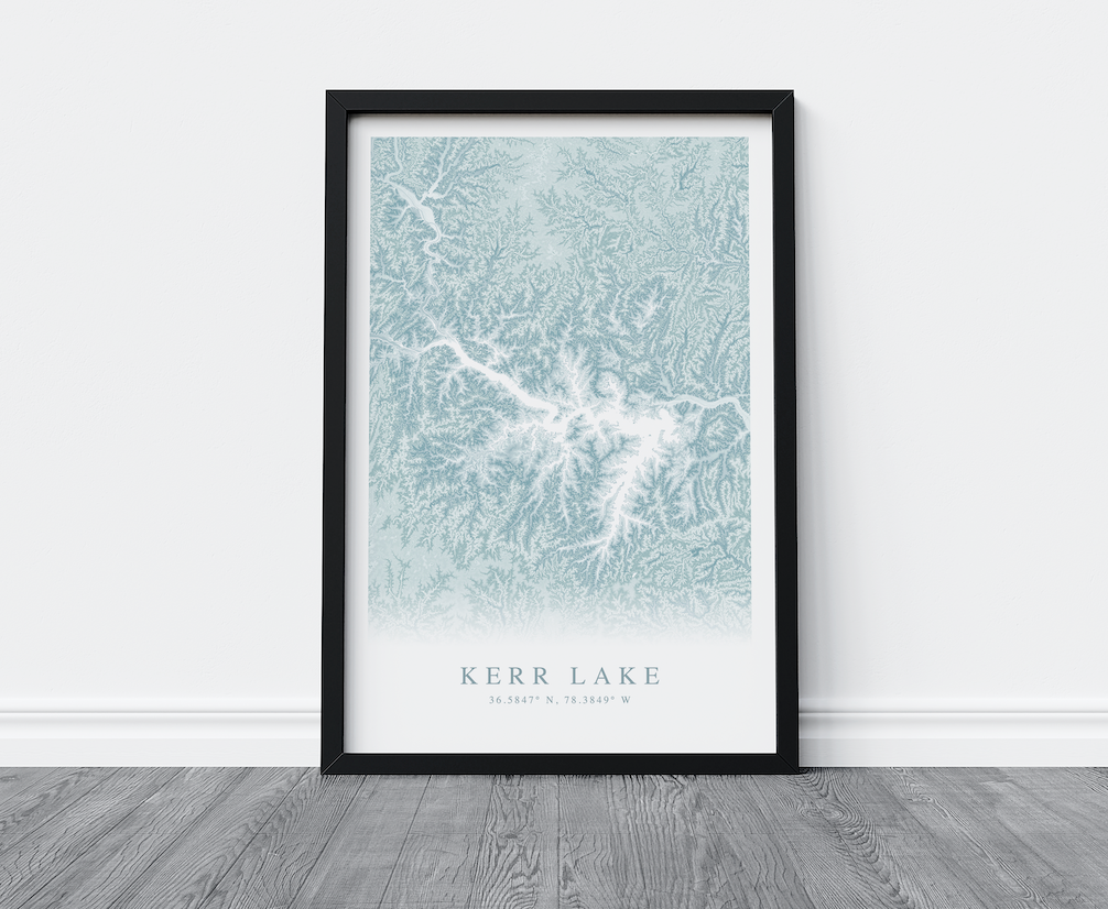 Kerr Lake Map Print