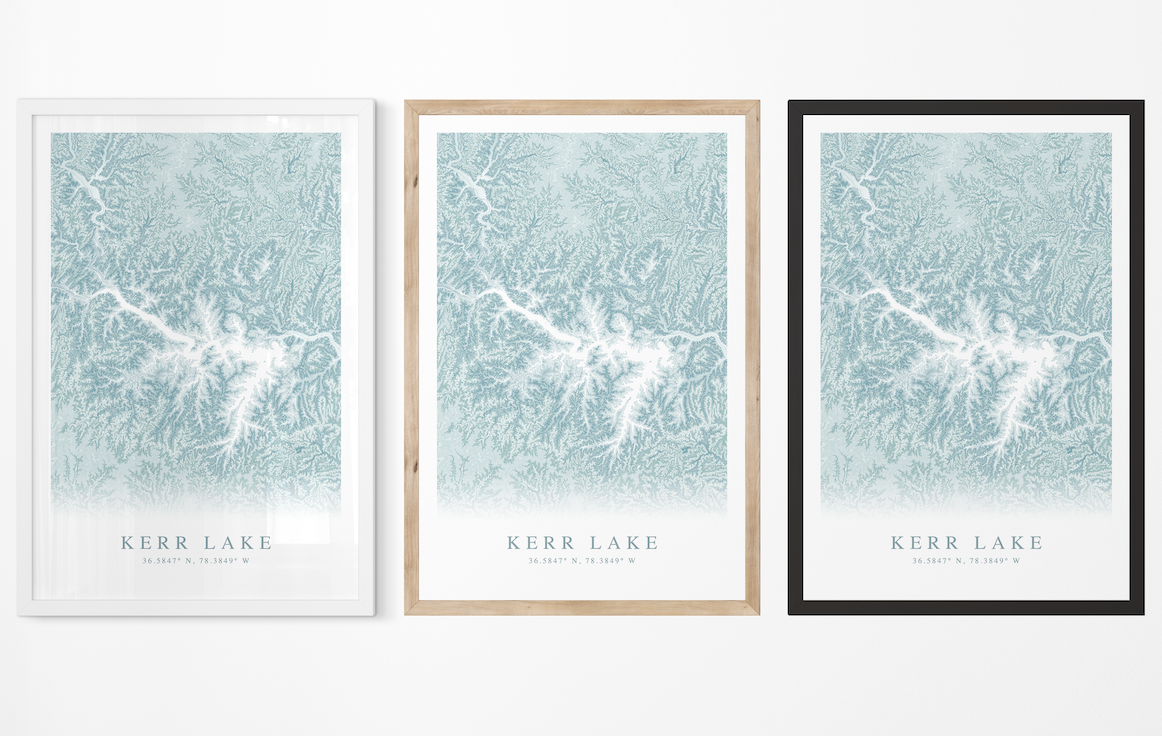 Kerr Lake Map Print