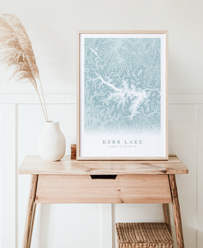 Kerr Lake Map Print