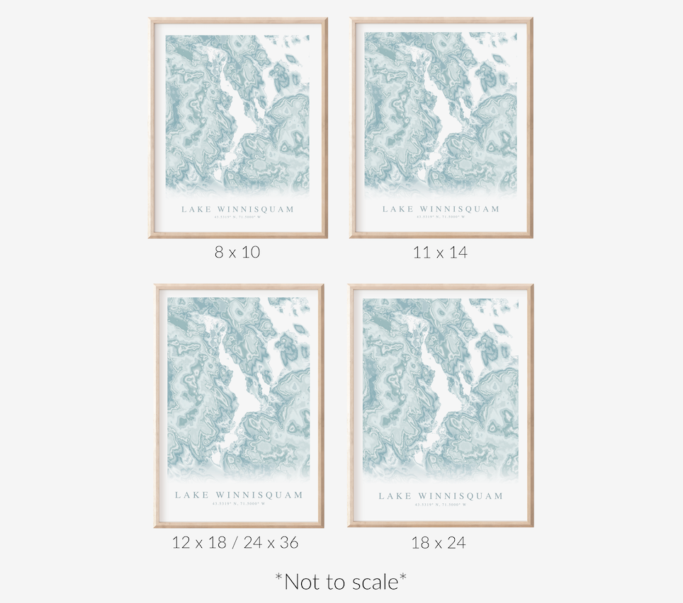 Lake Winnisquam Map Print