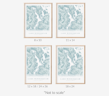Lake Winnisquam Map Print