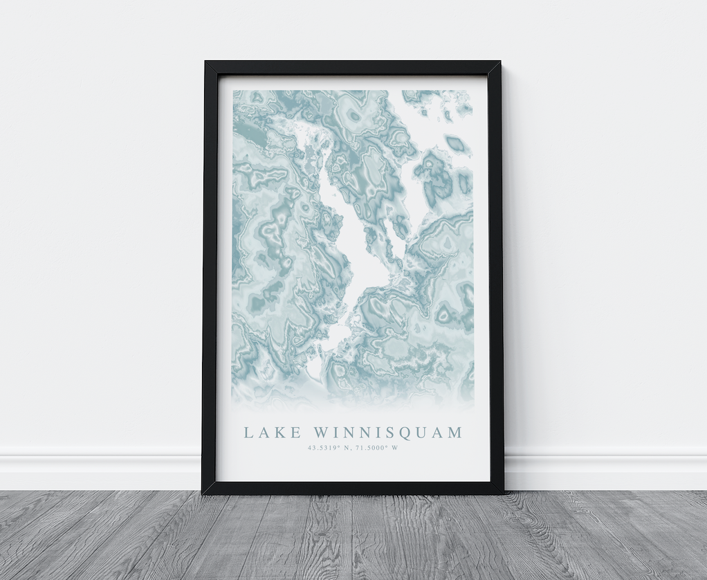 Lake Winnisquam Map Print