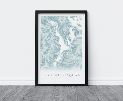 Lake Winnisquam Map Print