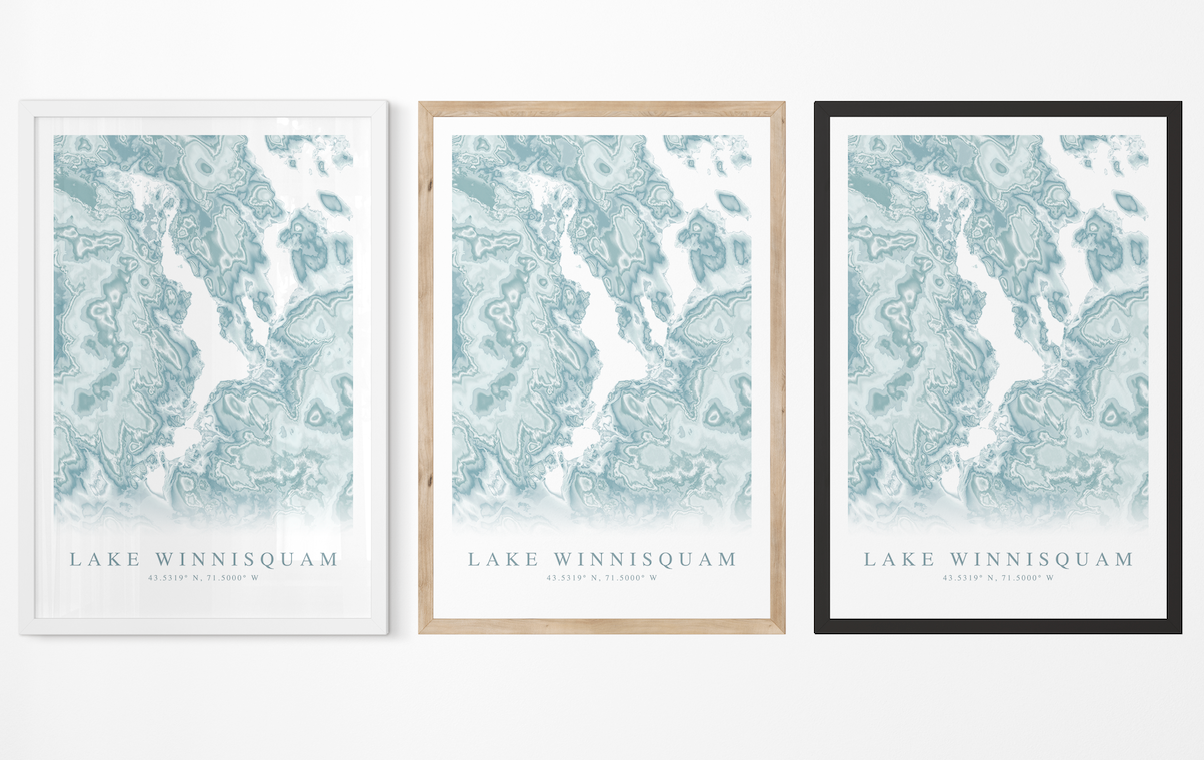 Lake Winnisquam Map Print