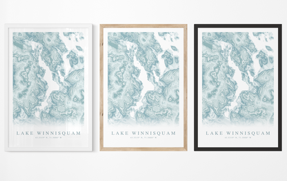 Lake Winnisquam Map Print