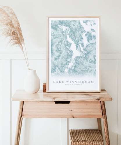 Lake Winnisquam Map Print