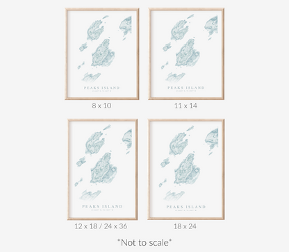 Peaks Island Map Print