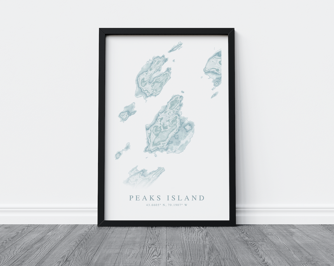 Peaks Island Map Print
