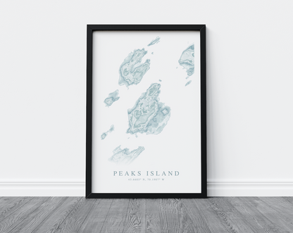 Peaks Island Map Print