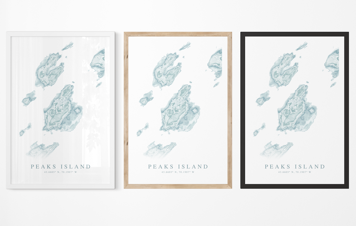 Peaks Island Map Print