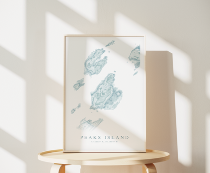 Peaks Island Map Print