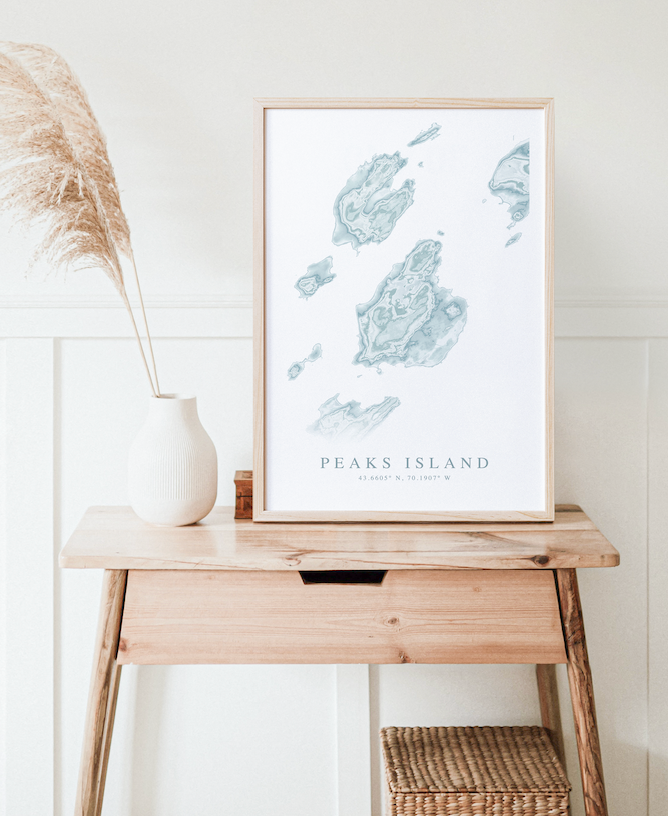 Peaks Island Map Print