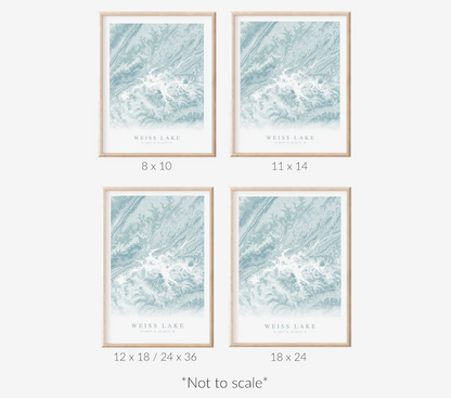 Weiss Lake Map Print