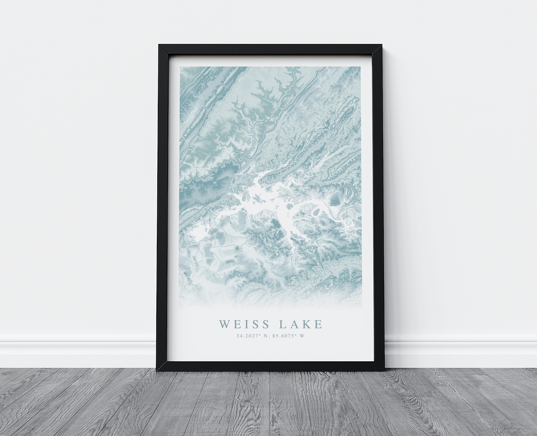 Weiss Lake Map Print