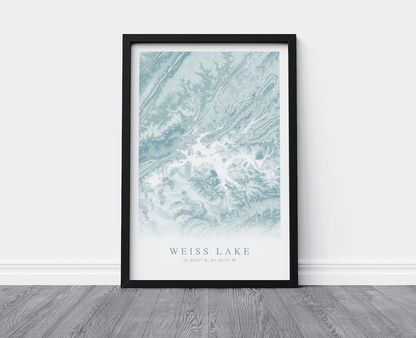 Weiss Lake Map Print