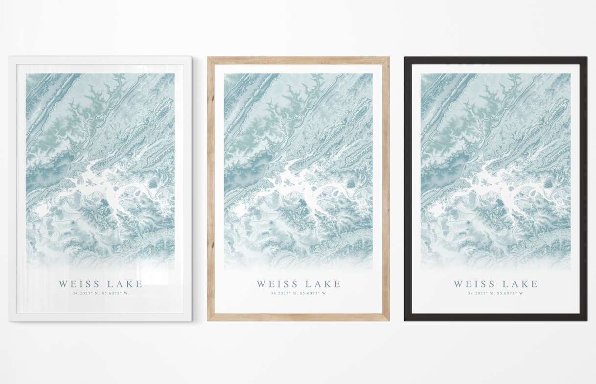 Weiss Lake Map Print