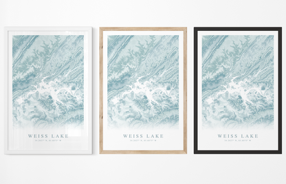 Weiss Lake Map Print
