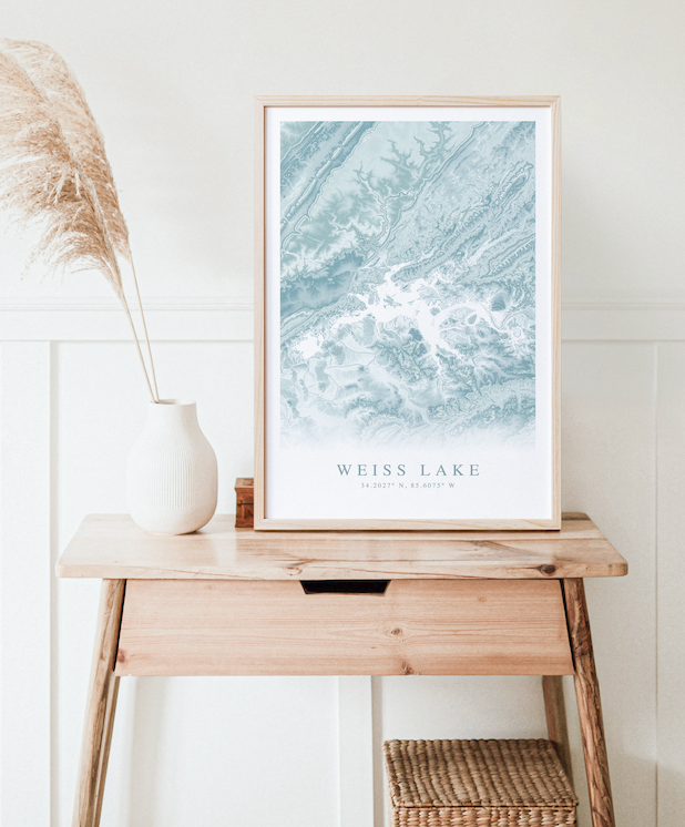 Weiss Lake Map Print
