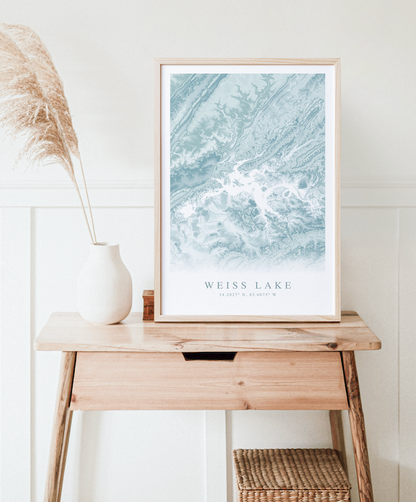 Weiss Lake Map Print