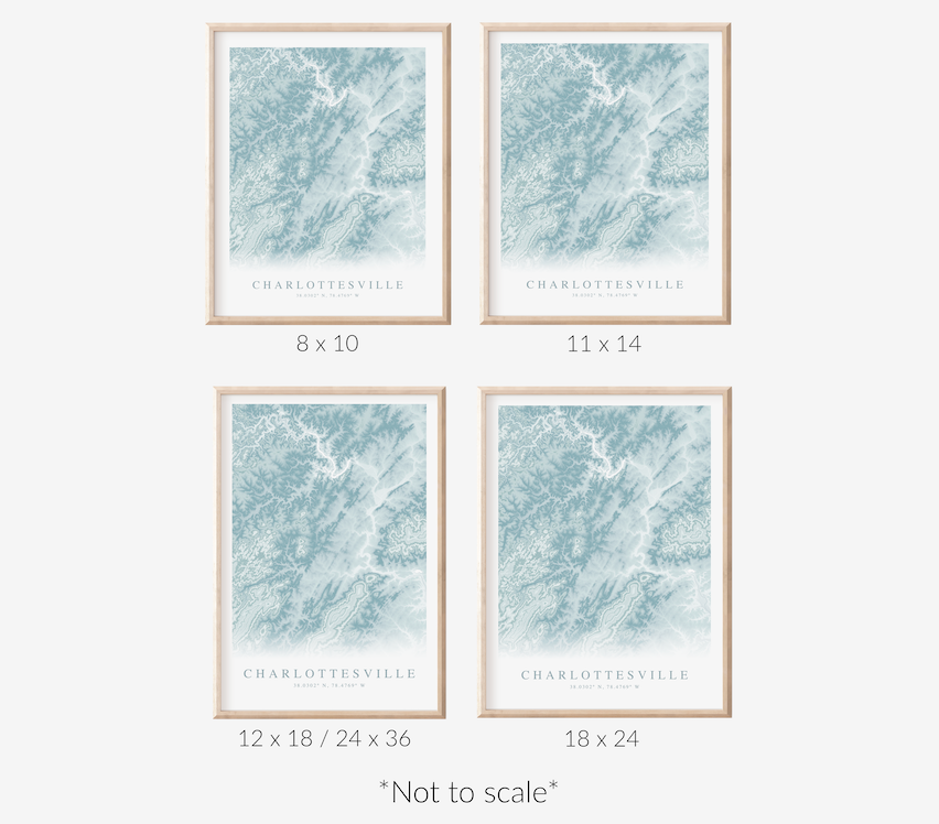 Charlottesville VA Map Print