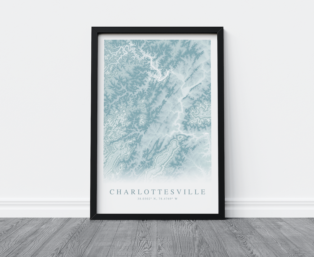 Charlottesville VA Map Print
