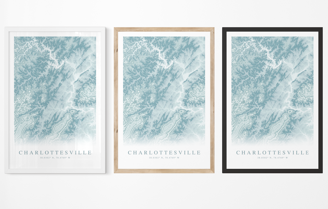 Charlottesville VA Map Print