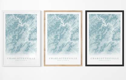 Charlottesville VA Map Print