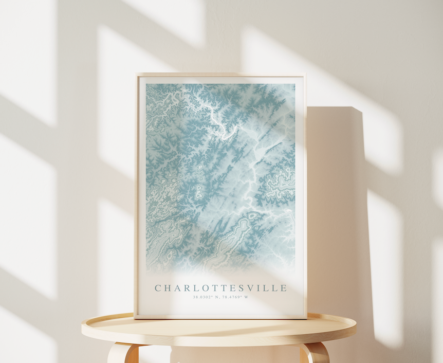 Charlottesville VA Map Print