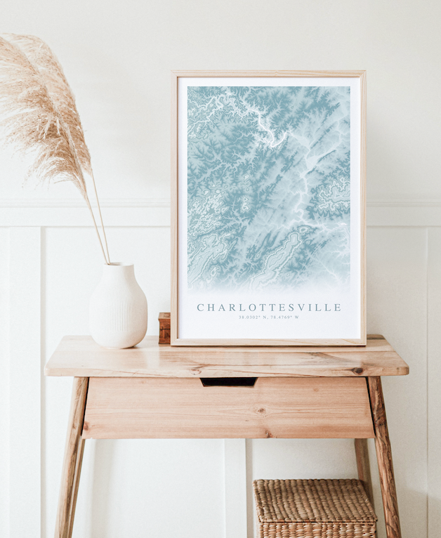 Charlottesville VA Map Print