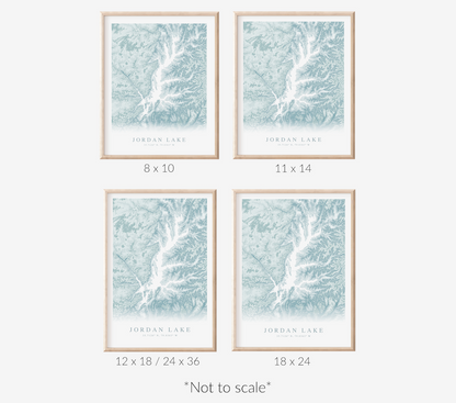 Jordan Lake Map Print