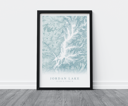 Jordan Lake Map Print