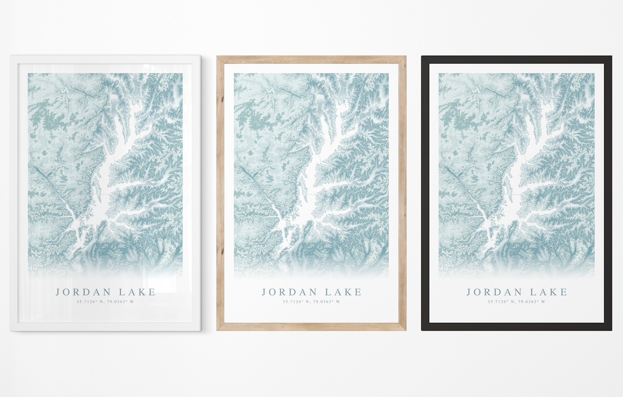 Jordan Lake Map Print