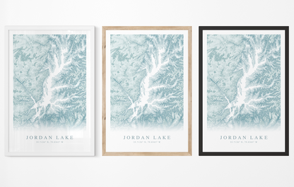 Jordan Lake Map Print