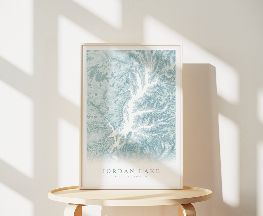Jordan Lake Map Print