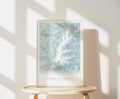 Jordan Lake Map Print
