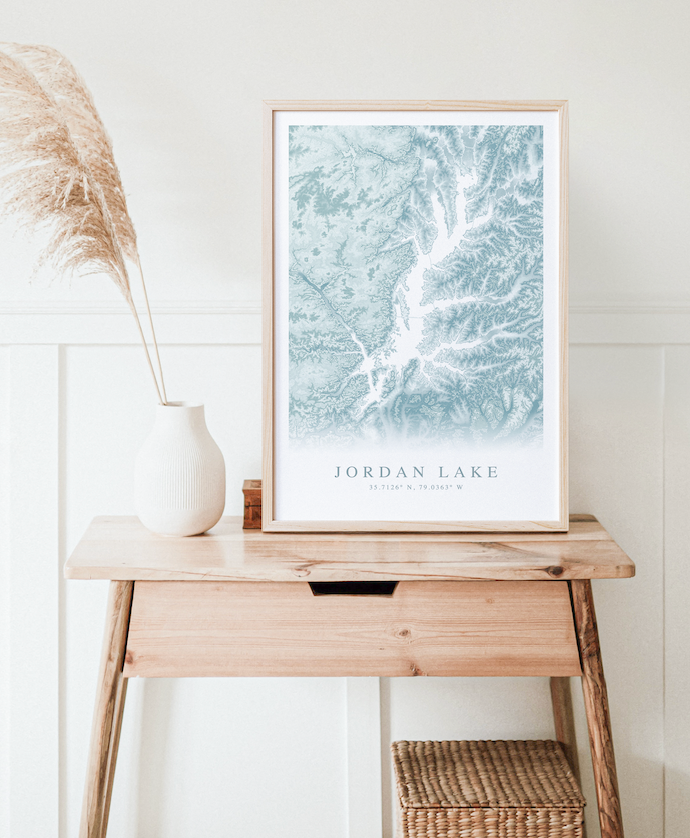 Jordan Lake Map Print