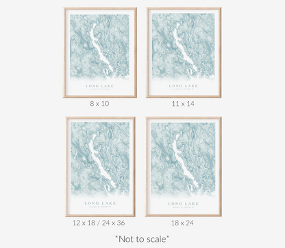 Long Lake ME Map Print