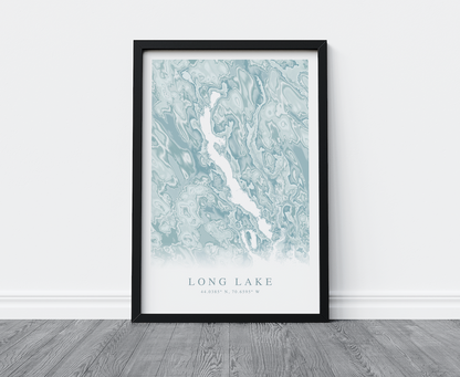 Long Lake ME Map Print