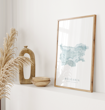Bulgaria Map Print